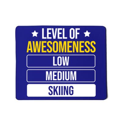 Ski Level Of Awesoess Skiing Gift Mousepad