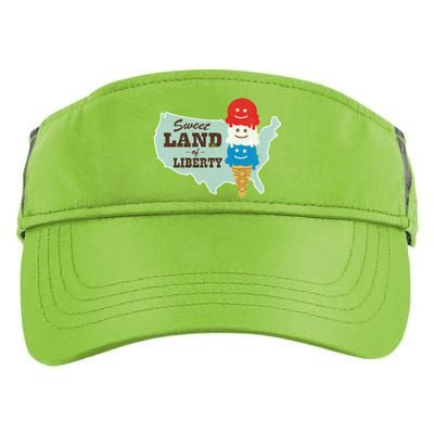 Sweet Land Of Liberty Patriotic 4th Of July Ice Cream Gift Adult Drive Performance Visor