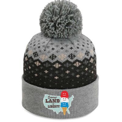 Sweet Land Of Liberty Patriotic 4th Of July Ice Cream Gift The Baniff Cuffed Pom Beanie