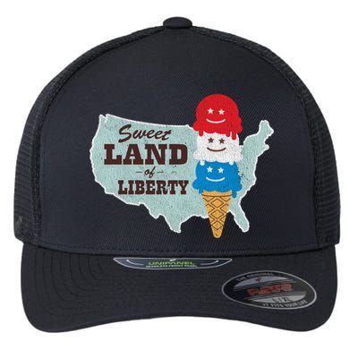 Sweet Land Of Liberty Patriotic 4th Of July Ice Cream Gift Flexfit Unipanel Trucker Cap