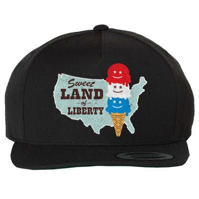 Sweet Land Of Liberty Patriotic 4th Of July Ice Cream Gift Wool Snapback Cap