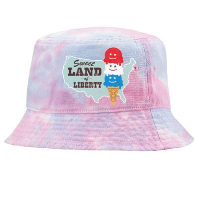 Sweet Land Of Liberty Patriotic 4th Of July Ice Cream Gift Tie-Dyed Bucket Hat