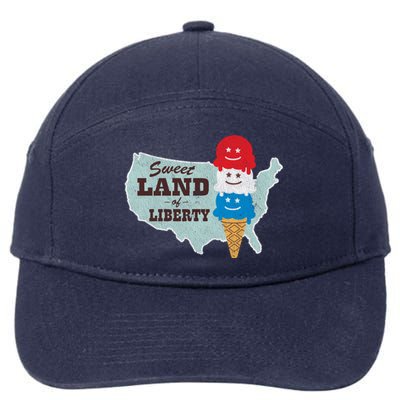 Sweet Land Of Liberty Patriotic 4th Of July Ice Cream Gift 7-Panel Snapback Hat