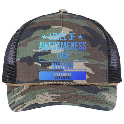 Ski Level Of Awesoess Skiing Cute Gift Retro Rope Trucker Hat Cap