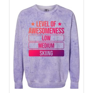 Ski Level Of Awesoess Skiing Cute Gift Colorblast Crewneck Sweatshirt