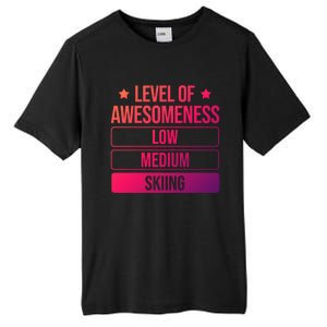 Ski Level Of Awesoess Skiing Cute Gift Tall Fusion ChromaSoft Performance T-Shirt