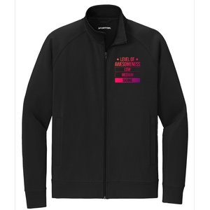 Ski Level Of Awesoess Skiing Cute Gift Stretch Full-Zip Cadet Jacket