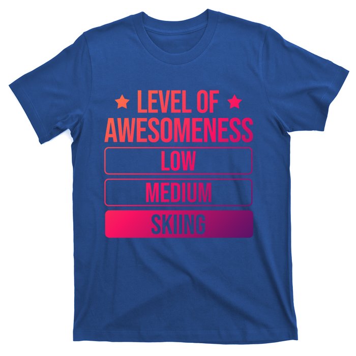 Ski Level Of Awesoess Skiing Cute Gift T-Shirt