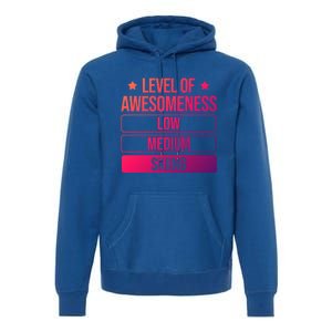 Ski Level Of Awesoess Skiing Cute Gift Premium Hoodie