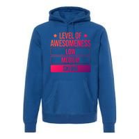 Ski Level Of Awesoess Skiing Cute Gift Premium Hoodie