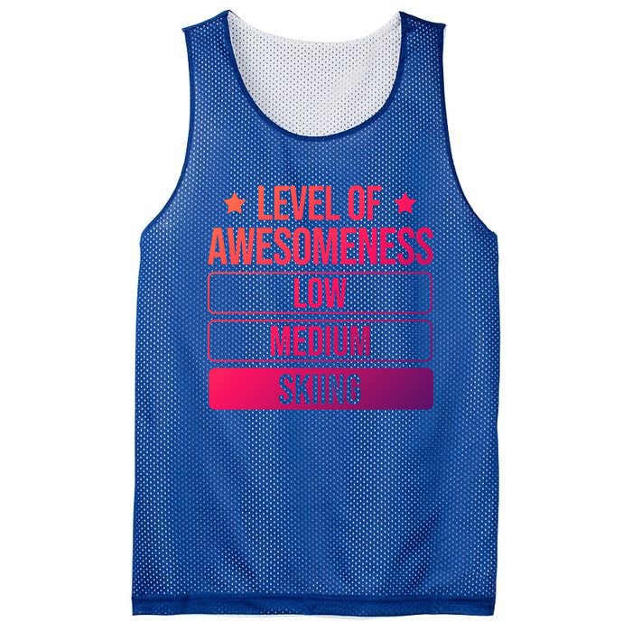 Ski Level Of Awesoess Skiing Cute Gift Mesh Reversible Basketball Jersey Tank