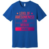 Ski Level Of Awesoess Skiing Cute Gift Premium T-Shirt