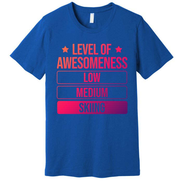 Ski Level Of Awesoess Skiing Cute Gift Premium T-Shirt