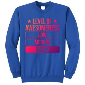 Ski Level Of Awesoess Skiing Cute Gift Tall Sweatshirt