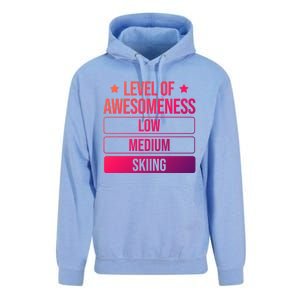 Ski Level Of Awesoess Skiing Cute Gift Unisex Surf Hoodie