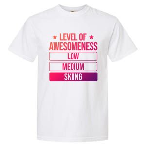 Ski Level Of Awesoess Skiing Cute Gift Garment-Dyed Heavyweight T-Shirt