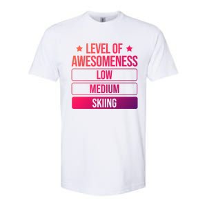 Ski Level Of Awesoess Skiing Cute Gift Softstyle CVC T-Shirt