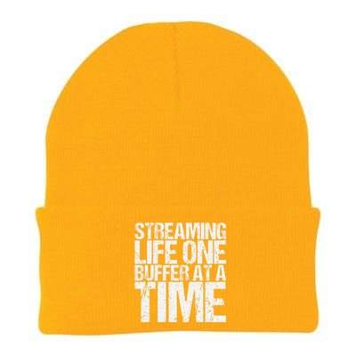 Streaming Life One Buffer At A Time Funny Saying Knit Cap Winter Beanie