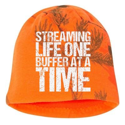 Streaming Life One Buffer At A Time Funny Saying Kati - Camo Knit Beanie