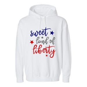 Sweet Land Of Liberty Cool Usa Independence Day Gift Garment-Dyed Fleece Hoodie