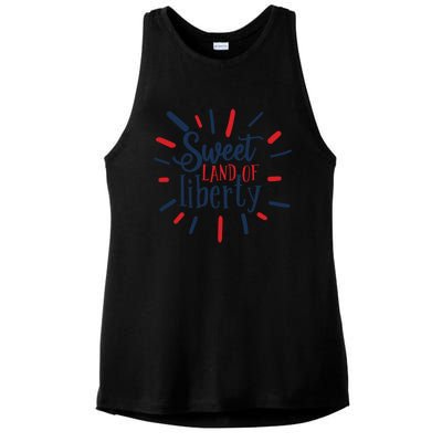 Sweet Land Of Liberty 4th Of July Great Gift Ladies PosiCharge Tri-Blend Wicking Tank