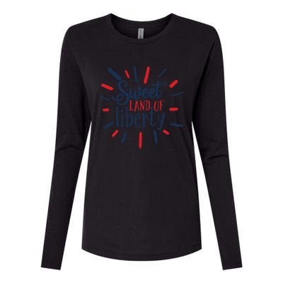 Sweet Land Of Liberty 4th Of July Great Gift Womens Cotton Relaxed Long Sleeve T-Shirt