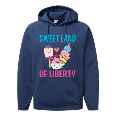 Sweet Land Of Liberty Meaningful Gift Performance Fleece Hoodie