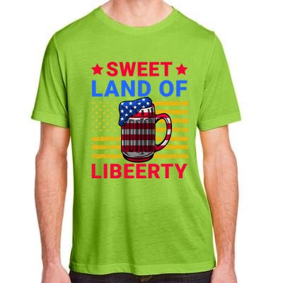 Sweet Land Of Liberty Patriotic Funny 4th Of July Beer Gift Adult ChromaSoft Performance T-Shirt