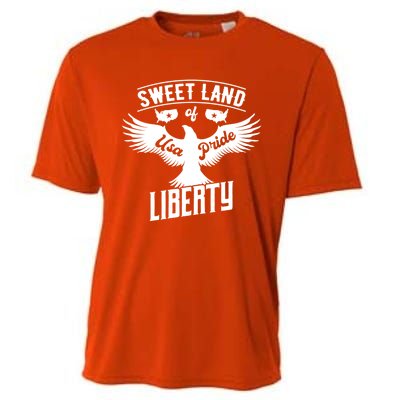 Sweet Land Of Liberty Usa Pride Bald Eagle Freedom Gift Cooling Performance Crew T-Shirt