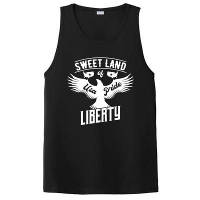 Sweet Land Of Liberty Usa Pride Bald Eagle Freedom Gift PosiCharge Competitor Tank