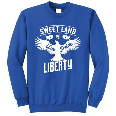 Sweet Land Of Liberty Usa Pride Bald Eagle Freedom Gift Sweatshirt