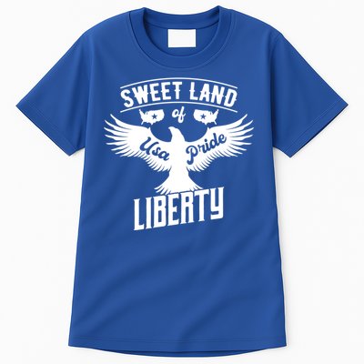 Sweet Land Of Liberty Usa Pride Bald Eagle Freedom Gift Tall T-Shirt