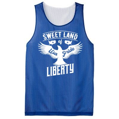 Sweet Land Of Liberty Usa Pride Bald Eagle Freedom Gift Mesh Reversible Basketball Jersey Tank