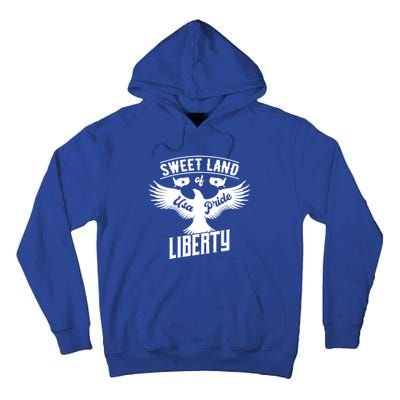 Sweet Land Of Liberty Usa Pride Bald Eagle Freedom Gift Tall Hoodie