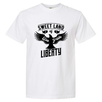 Sweet Land Of Liberty Usa Pride Bald Eagle Freedom Gift Garment-Dyed Heavyweight T-Shirt