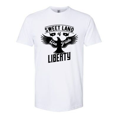 Sweet Land Of Liberty Usa Pride Bald Eagle Freedom Gift Softstyle CVC T-Shirt