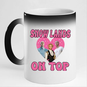 Snow Lands On Top Of Me 11oz Black Color Changing Mug