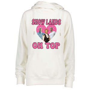 Snow Lands On Top Of Me Womens Funnel Neck Pullover Hood