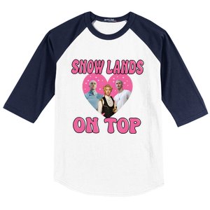 Snow Lands On Top Of Me Baseball Sleeve Shirt