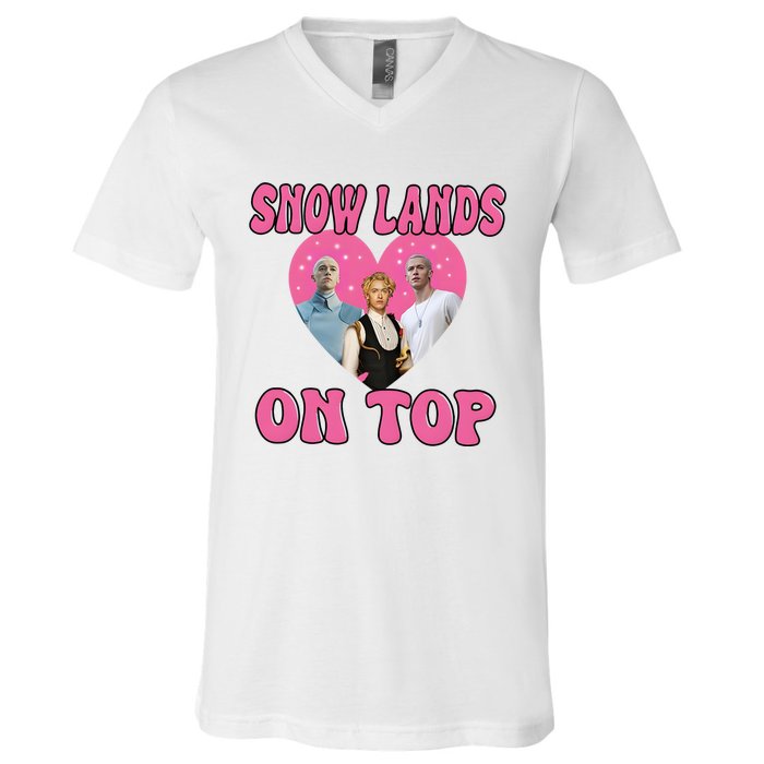 Snow Lands On Top Of Me V-Neck T-Shirt