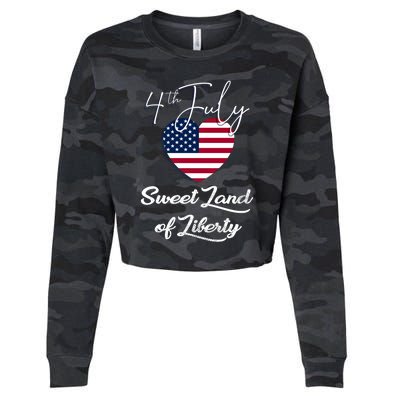 Sweet Land Of Liberty Gift 4th Of July Funny Fireworks Meaningful Gift Cropped Pullover Crew