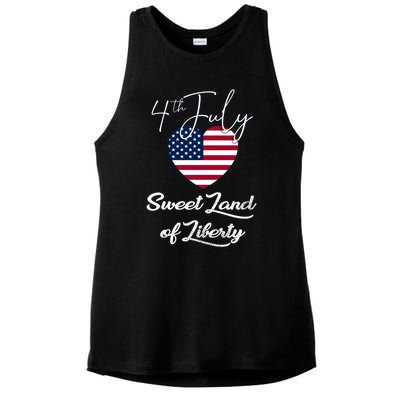 Sweet Land Of Liberty Gift 4th Of July Funny Fireworks Meaningful Gift Ladies PosiCharge Tri-Blend Wicking Tank