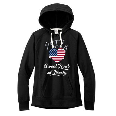 Sweet Land Of Liberty Gift 4th Of July Funny Fireworks Meaningful Gift Women's Fleece Hoodie