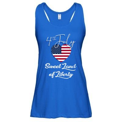 Sweet Land Of Liberty Gift 4th Of July Funny Fireworks Meaningful Gift Ladies Essential Flowy Tank