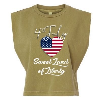 Sweet Land Of Liberty Gift 4th Of July Funny Fireworks Meaningful Gift Garment-Dyed Women's Muscle Tee