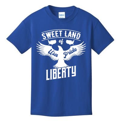 Sweet Land Of Liberty Usa Pride Gift Kids T-Shirt