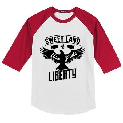 Sweet Land Of Liberty Usa Pride Gift Kids Colorblock Raglan Jersey