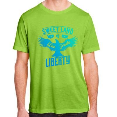 Sweet Land Of Liberty Usa Pride Bald Eagle Freedom Cool Gift Adult ChromaSoft Performance T-Shirt