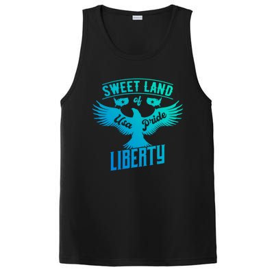 Sweet Land Of Liberty Usa Pride Bald Eagle Freedom Cool Gift PosiCharge Competitor Tank