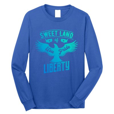 Sweet Land Of Liberty Usa Pride Bald Eagle Freedom Cool Gift Long Sleeve Shirt